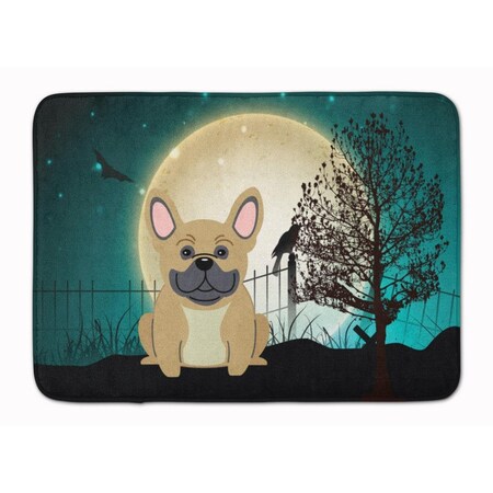 Carolines Treasures Halloween Scary French Bulldog Cream Machine Washable Memory Foam Mat BB2200RUG